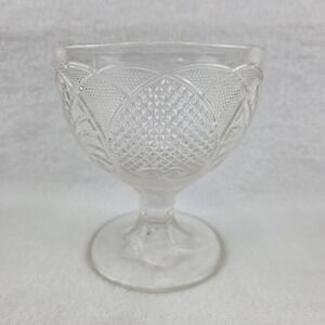 Antique 1870s "Palmette" "Hearts and Spades" Open Sugar/Water Goblet Clear Glass
